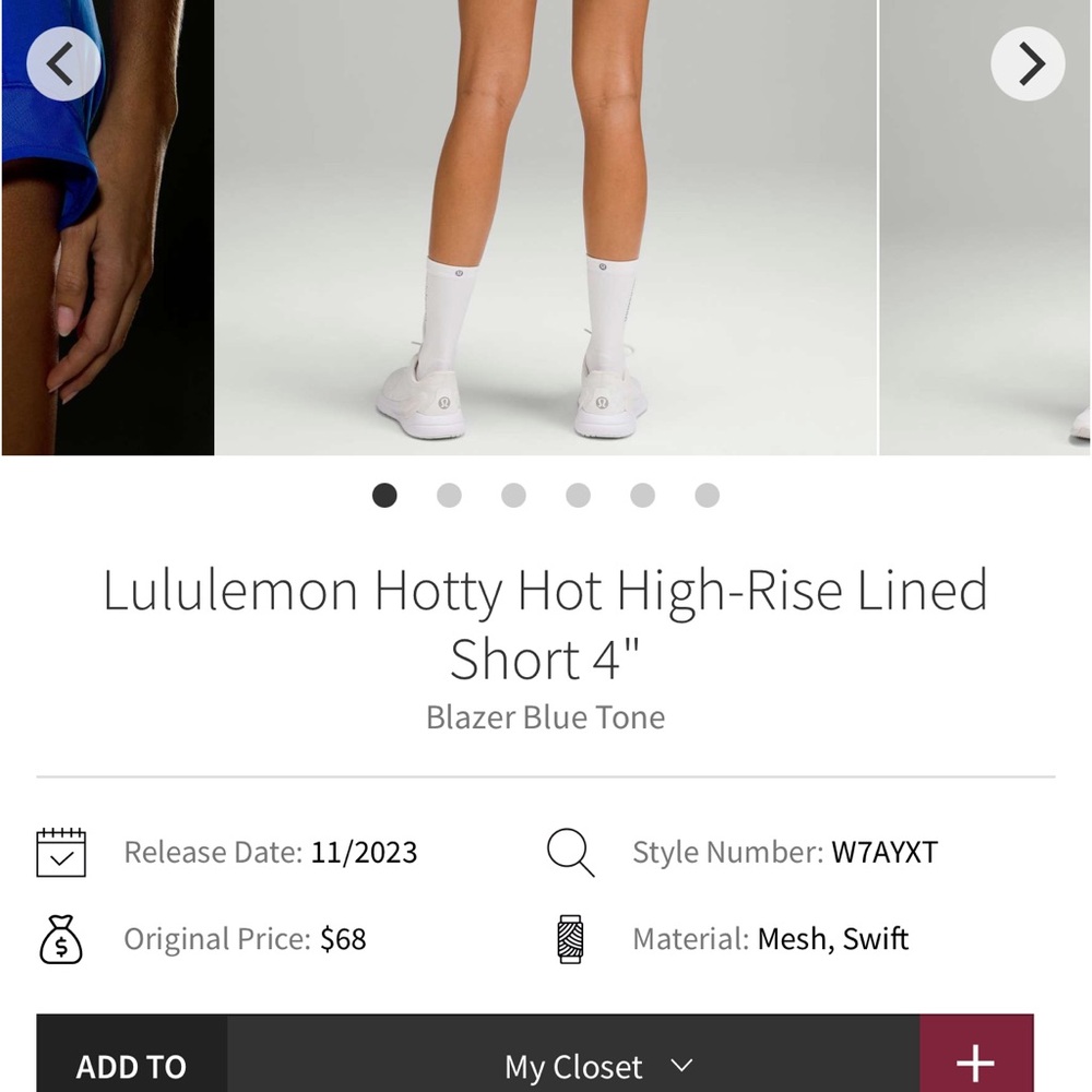 lululemon athletica Blazer Blue Athletic Shorts